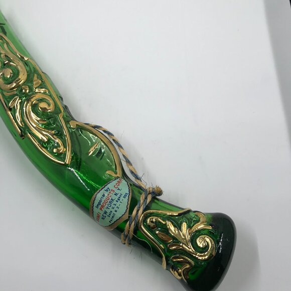 Vintage Pistol shaped wine bottle 1950's Made in Italy Barsottini Green Glass - Picture 7 of 13